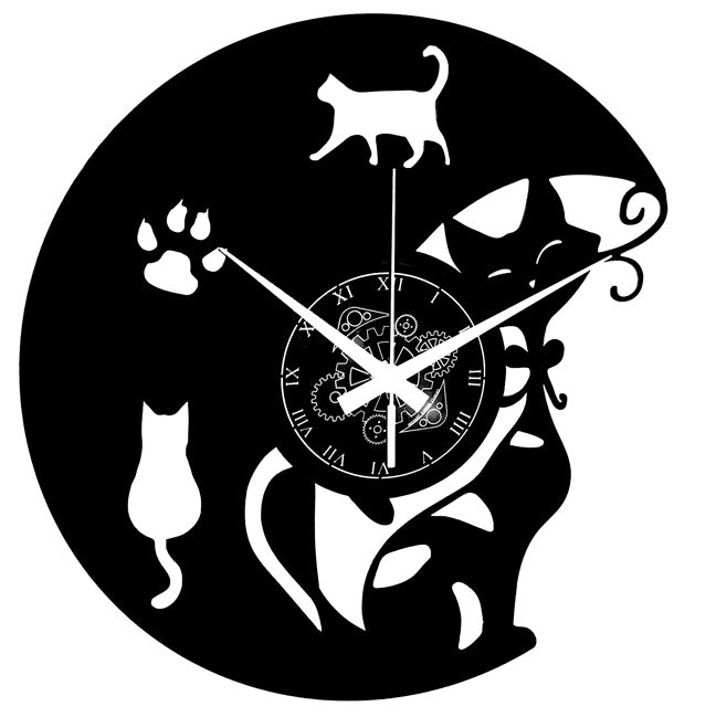 Gatto ➤ Orologio in Vinile da Parete - Animali Idea Regalo – Instant Karma  Clocks