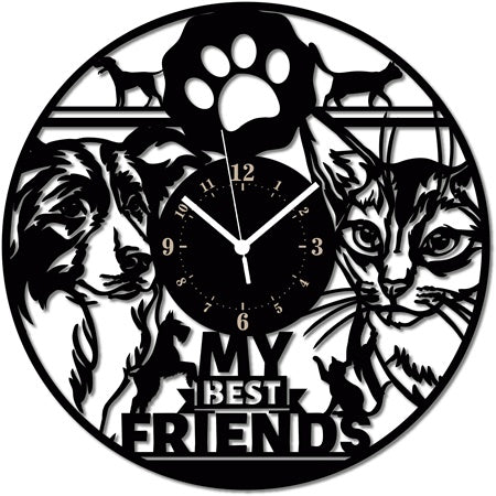 Cane e Gatto ➤ Orologio da Parete in Legno Animali Domestici – Instant  Karma Clocks